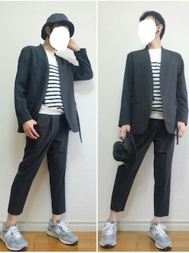 「ALLEGE（アレッジ）のアイテム（帽子）」を使った、bouさん（メンズ・176cm）の秋コーディネート