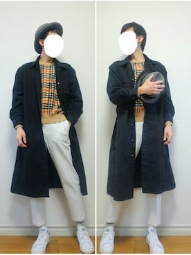 「UNIQLO（ユニクロ）のEZYアンクルパンツ（2WAYストレッチ・丈長め76cm）（その他パンツ）」を使った、bouさん（メンズ・176cm）の秋コーディネート