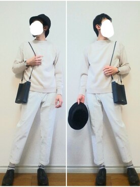 「UNIQLO（ユニクロ）のEZYアンクルパンツ（2WAYストレッチ・丈長め76cm）（その他パンツ）」を使った、bouさん（メンズ・176cm）の秋コーディネート