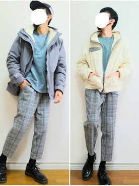 「リバーシブル」｜「アイテム（マウンテンパーカー）」を使った、bouさん（メンズ・176cm）の秋コーディネート