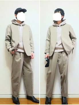 「ノーカラージャケット」｜bouさん（メンズ・176cm）の秋コーディネート