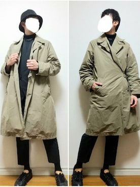 「アンクルパンツ」｜「アイテム（トレンチコート）」を使った、bouさん（メンズ・176cm）の秋コーディネート