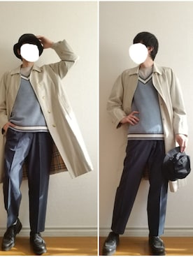 「ALLEGE（アレッジ）のアイテム（帽子）」を使った、bouさん（メンズ・176cm）の冬コーディネート