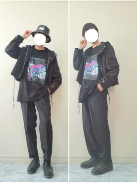 「グラフィックＴ」｜「アイテム（ブルゾン）」を使った、bouさん（メンズ・176cm）の春コーディネート