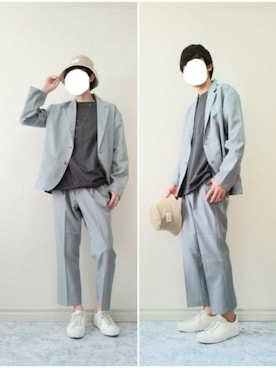 「ZIP FIVE（ジップファイブ）のアイテム（セットアップ）」を使った、bouさん（メンズ・176cm）の春コーディネート