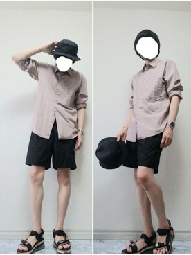 「ALLEGE（アレッジ）のアイテム（帽子）」を使った、bouさん（メンズ・176cm）の春コーディネート