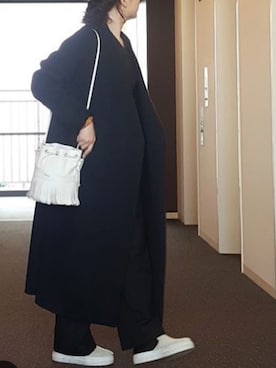 「ENFOLD（エンフォルド）のアイテム（その他アウター）」を使った、川上桃子さん（レディース・158cm）の冬コーディネート