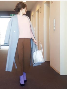 「RUPERT SANDERSON（ルパートサンダーソン）のアイテム」を使った、川上桃子さん（レディース・158cm）の冬コーディネート