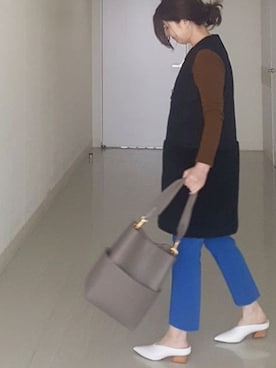 「THE RERACS（ザ・リラクス）のアイテム（その他アウター）」を使った、川上桃子さん（レディース・158cm）の春コーディネート