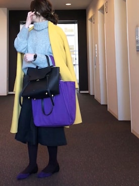 「ASTRAET（アストラット）のアイテム（ジャケット/アウター）」を使った、川上桃子さん（レディース・158cm）の冬コーディネート