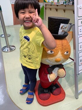 「Moujonjon（ムージョンジョン）のアイテム（Tシャツ/カットソー）」を使った、Nagito      さん（キッズ・100cm）の秋コーディネート