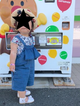 「BeBe（ベベ）のアイテム（オールインワン・サロペット）」を使った、★.soopyさん（キッズ・80cm）の春コーディネート