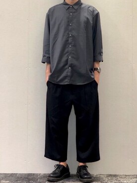 「Dr. Martens（ドクターマーチン）のDr.Martens / ドクターマーチン 1461 3EYE GIBSON SHOE 3ホール ギブソン シューズ ブーツ（ブーツ）」を使った、tokkiiさん（メンズ・170cm）の夏コーディネート