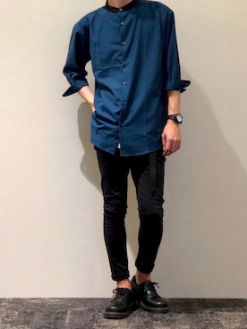 「Dr. Martens（ドクターマーチン）のDr.Martens / ドクターマーチン 1461 3EYE GIBSON SHOE 3ホール ギブソン シューズ ブーツ（ブーツ）」を使った、tokkiiさん（メンズ・170cm）の秋コーディネート