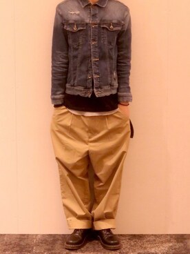 「Dr. Martens（ドクターマーチン）のDr.Martens / ドクターマーチン 1461 3EYE GIBSON SHOE 3ホール ギブソン シューズ ブーツ（ブーツ）」を使った、tokkiiさん（メンズ・170cm）の冬コーディネート