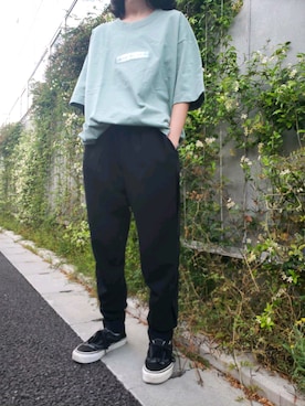 「NUMBER (N)INE（ナンバーナイン）の【NUMBER (N)INE】《別注》NEW YORKプリント ボックスロゴ刺繍 ビッグTシャツ（Tシャツ/カットソー）」を使った、liliさん（レディース・157cm）の春コーディネート