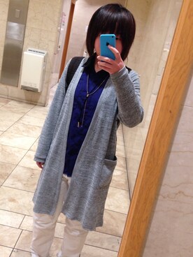 「しまむら（シマムラ）のアイテム（ニット/セーター、グレー系）」を使った、IKuMiさん（レディース・150cm）の冬コーディネート