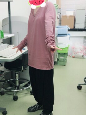 「osharewalker（オシャレウォーカー）のアイテム（Tシャツ/カットソー、ピンク系）」を使った、IKuMiさん（レディース・150cm）の夏コーディネート