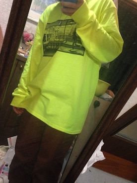 「RAGEBLUE（レイジブルー）のアイテム（Tシャツ/カットソー、イエロー系）」を使った、IKuMiさん（レディース・150cm）の春コーディネート