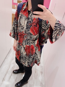 「Pioneerのアイテム（シャツ/ブラウス、レッド系）」を使った、IKuMiさん（レディース・150cm）の夏コーディネート