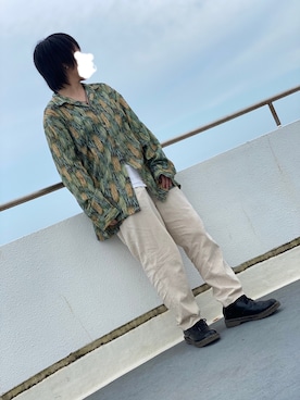 「GU（ジーユー）のアイテム（パンツ、ベージュ系）」を使った、IKuMiさん（レディース・150cm）の夏コーディネート