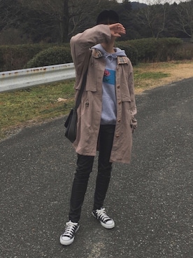 「アイテム（ステンカラーコート）」を使った、𝐀𝐲𝐮𝐦𝐢 / 歩美さん（レディース・159cm・10代）の冬コーディネート