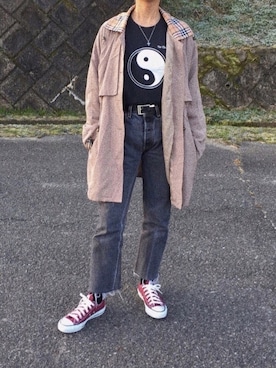 「アイテム（ステンカラーコート）」を使った、𝐀𝐲𝐮𝐦𝐢 / 歩美さん（レディース・159cm・10代）の冬コーディネート
