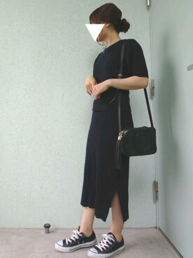 「CONVERSE（コンバース）のconverse（コンバース） ALL STAR OX（オールスターOX）（スニーカー）」を使った、あ やさん（レディース・147cm）の夏コーディネート