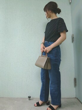 「ハイウエストストレートジーンズ」｜あ やさん（レディース・147cm）の夏コーディネート