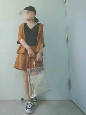 「CONVERSE（コンバース）のconverse（コンバース） ALL STAR OX（オールスターOX）（スニーカー）」を使った、あ やさん（レディース・147cm）の夏コーディネート