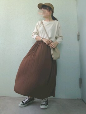 「秋のコーデ」｜「UNIQLO（ユニクロ）のアイテム（キャップ）」を使った、あ やさん（レディース・147cm）の秋コーディネート