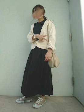 「CONVERSE（コンバース）のconverse（コンバース） ALL STAR OX（オールスターOX）（スニーカー）」を使った、あ やさん（レディース・147cm）の秋コーディネート