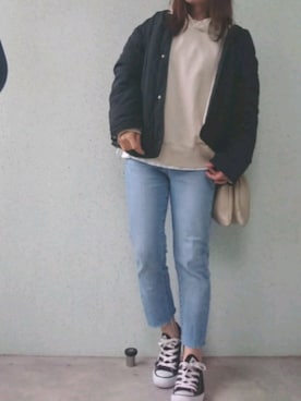 「CONVERSE（コンバース）のconverse（コンバース） ALL STAR OX（オールスターOX）（スニーカー）」を使った、あ やさん（レディース・147cm）の秋コーディネート