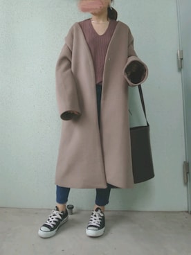 「CONVERSE（コンバース）のconverse（コンバース） ALL STAR OX（オールスターOX）（スニーカー）」を使った、あ やさん（レディース・147cm）の冬コーディネート