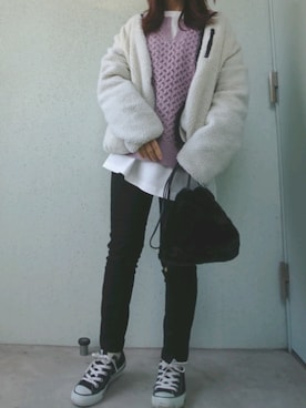 「CONVERSE（コンバース）のconverse（コンバース） ALL STAR OX（オールスターOX）（スニーカー）」を使った、あ やさん（レディース・147cm）の冬コーディネート