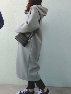 「GU（ジーユー）のアイテム（ノーカラージャケット）」を使った、あ やさん（レディース・147cm）の秋コーディネート