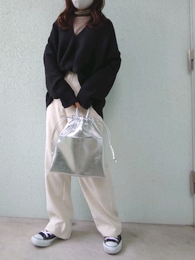 「CONVERSE（コンバース）のconverse（コンバース） ALL STAR OX（オールスターOX）（スニーカー）」を使った、あ やさん（レディース・147cm）の冬コーディネート