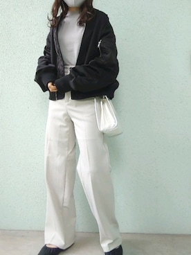 「春めきシューズ」｜「アイテム（MA-1）」を使った、あ やさん（レディース・147cm）の春コーディネート