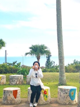 「agnes b.（アニエスベー）のGV00 BERET（ハンチング/ベレー帽、ブラック系）」を使った、momさん（レディース・160cm）の冬コーディネート