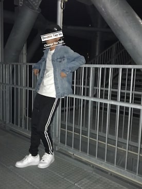「AIR FORCE 1」｜「アイテム（デニムジャケット）」を使った、Jさん（メンズ・165cm）の秋コーディネート