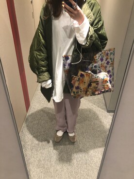 「casselini」｜「アイテム（ノーカラージャケット）」を使った、yuuuuuさん（レディース・154cm）の冬コーディネート