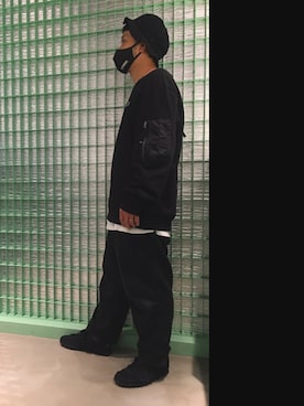「DIESEL（ディーゼル）のアイテム（Tシャツ/カットソー）」を使った、manabu iwasakiさん（メンズ・163cm）の秋コーディネート