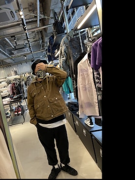 「DIESEL（ディーゼル）のアイテム（Tシャツ/カットソー）」を使った、manabu iwasakiさん（メンズ・163cm）の冬コーディネート
