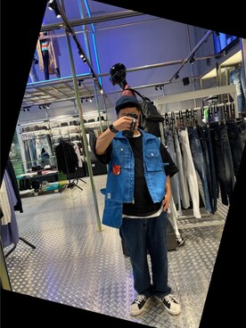「DIESEL（ディーゼル）のアイテム（PC・スマホグッズ/家電）」を使った、manabu iwasakiさん（メンズ・163cm）の春コーディネート