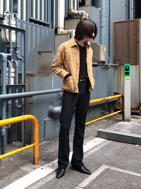 「Saint Laurent」｜「アイテム（その他アウター）」を使った、soraさん（メンズ・174cm）の冬コーディネート