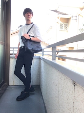 「L.H.P（エルエイチピー）のアイテム（トートバッグ）」を使った、うーいぇいぇいさん（メンズ・176cm）の夏コーディネート