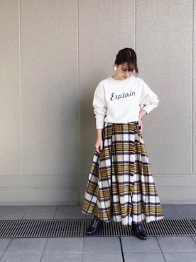「ETRE TOKYO（エトレトウキョウ）のアイテム（スカート）」を使った、ETRÉ TOKYO officialさん（レディース・156cm）の秋コーディネート