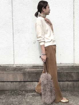 「ETRE TOKYO（エトレトウキョウ）のアイテム（その他パンツ）」を使った、ETRÉ TOKYO officialさん（レディース・156cm）の秋コーディネート