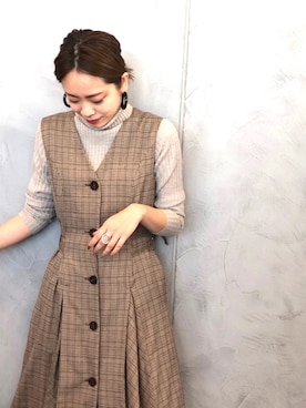 「ETRE TOKYO（エトレトウキョウ）のアイテム（テーラードジャケット）」を使った、ETRÉ TOKYO officialさん（レディース・156cm）の秋コーディネート
