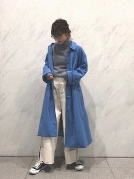 「ETRE TOKYO（エトレトウキョウ）のアイテム（ステンカラーコート）」を使った、ETRÉ TOKYO officialさん（レディース・161cm）の冬コーディネート